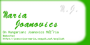 maria joanovics business card